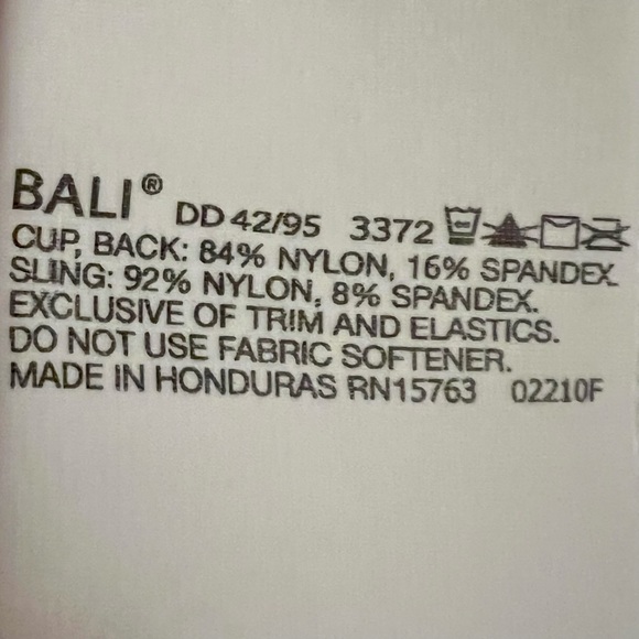 Bali White bra classic support adjustable straps moisture wicking 42DD N… - Picture 8 of 9